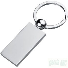 Fém téglalap kulcstartó gravírozással