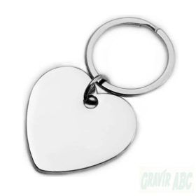 Szív alakú Kulcstartó gravírozással