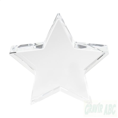 Crystal Star gravírozható Csillag forma Fekete díszdobozban