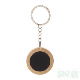 Speculosa Bambusz+Fém kulcstartó gravírozással