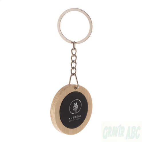 Speculosa Bambusz+Fém kulcstartó gravírozással