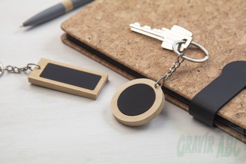 Speculosa Bambusz+Fém kulcstartó gravírozással