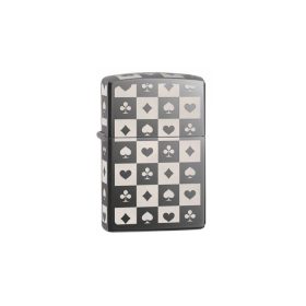 ZIPPO Kártya mintás két oldalt Black Ice alapon