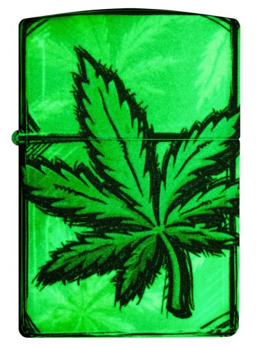 ZIPPO Cannabis Design Sötétben Fluoreszkál!