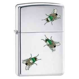 Zippo With Flies Chrome